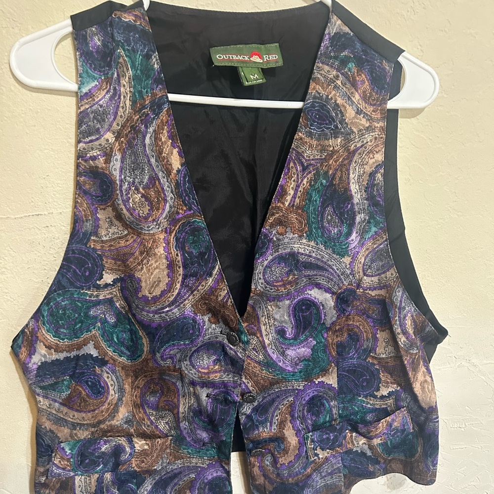 Outback Red Women's Paisley Vest - Purple and Brown